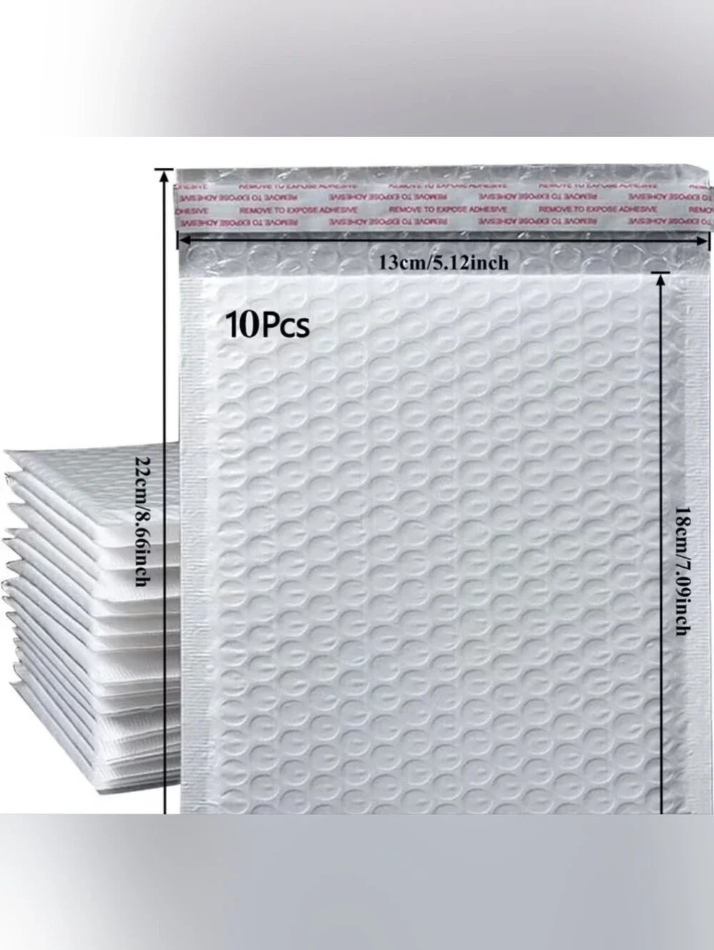 White Bubble Mailer Envelopes 5x7 - 10 Pack
